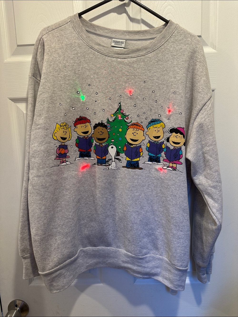 Peanuts Light-Up Gray Holiday Crewneck Sweatshirt - Picture 2 of 7